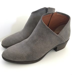 Lucky brand distressed grey ankle booties